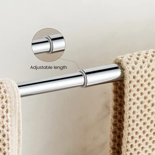 WINCASE Chrome Towel Bar 24 Inch, Adjustable Crystal Towel Rack, Silver Single Towel Holder for Bathroom Wall Mounted Modern - color: Chrome Towel Bar