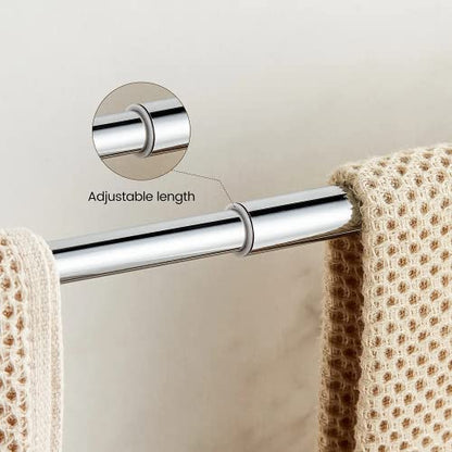 WINCASE Chrome Towel Bar 24 Inch, Adjustable Crystal Towel Rack, Silver Single Towel Holder for Bathroom Wall Mounted Modern - color: Chrome Towel Bar