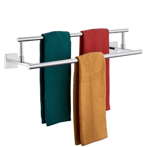 KOKOSIRI Towel Holder 24-Inch Bathroom Double Bath Towel Bars Kitchen Rack Wall Mounted Polished Chrome Stainless Steel B5009CH-L24 - color: Polished Chrome, size: 24-Inch