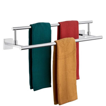 KOKOSIRI Towel Holder 24-Inch Bathroom Double Bath Towel Bars Kitchen Rack Wall Mounted Polished Chrome Stainless Steel B5009CH-L24 - color: Polished Chrome, size: 24-Inch