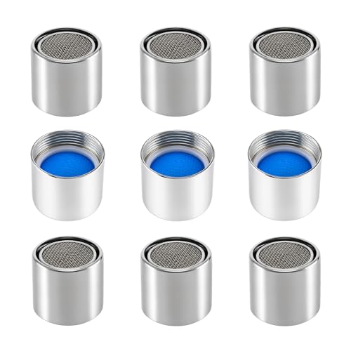 9 Pack Faucet Attachment, Chrome Brass Sink Faucet Accessory, 55/64 Inch 22mm Internal Thread, Replacement Part (M22 Female Thread) - style: 55/64 Inch Internal Thread