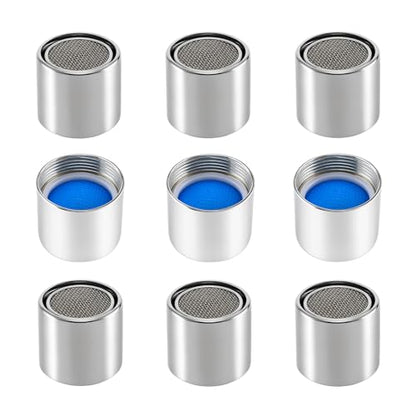 9 Pack Faucet Attachment, Chrome Brass Sink Faucet Accessory, 55/64 Inch 22mm Internal Thread, Replacement Part (M22 Female Thread) - style: 55/64 Inch Internal Thread