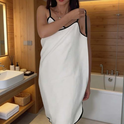 Women's Waffle Weave Spa Wrap Towel, Adjustable Strap Bath Robe Shower Wrap | Soft Textured Waffle Fabric Bath Wrap Lightweight Quick-Dry Towel for Post-Shower Comfort at Home or Spa