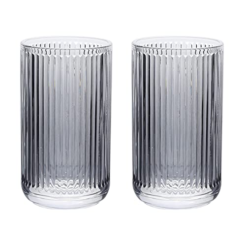 Gaolinci 2 Pcs Glass Tumbler Cup,Toothbrush Holder, Bathroom Cups, 13 oz - color: Grey, size: 13 oz