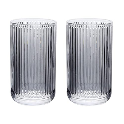 Gaolinci 2 Pcs Glass Tumbler Cup,Toothbrush Holder, Bathroom Cups, 13 oz - color: Grey, size: 13 oz