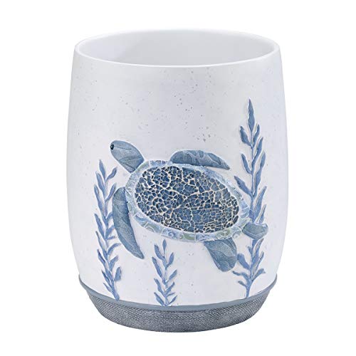 Avanti Linens - Waste Basket, Decorative Trash Can, Sealife Bathroom Decor (Caicos Collection) - size: Wastebasket