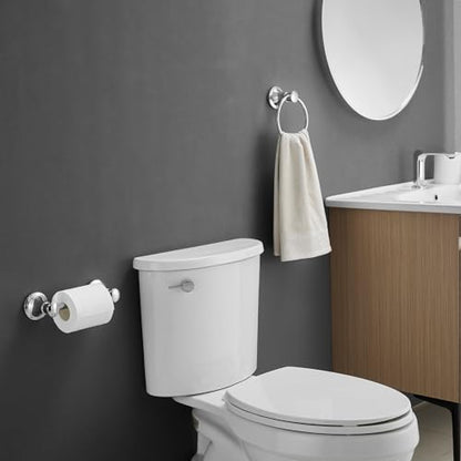 RUMOSE Pivoting Toilet Paper Holder and Hand Towel Ring, Polished Chrome | Wall Mount, Bathroom Hardware Accessories 2 PCS Set, Toilet Tissue Roll Holder & Towel Hanger, Rustproof, Stainless Steel - color: Polished Chrome