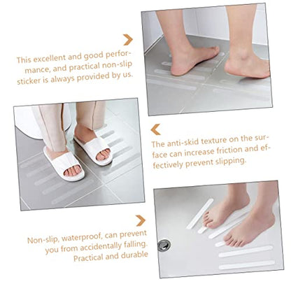 SOLUSTRE 12pcs Anti-Slip Bathtub Stickers Non-Skid Safety Decals for Shower and Tub Easy to Install Transparent Strips Strong Adhesion to Prevent Slipping
