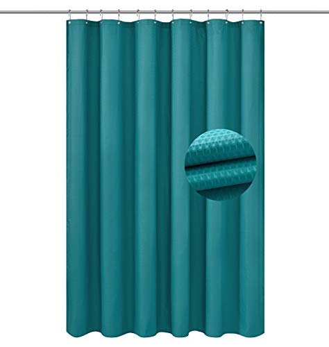 Barossa Design Soft Microfiber Fabric Shower Liner or Curtain, Hotel Quality, Machine Washable, Water Repellent, Turquoise, 70 x 72 inches - color: Turquoise, size: 70"W x 72"L (Pack of 1)