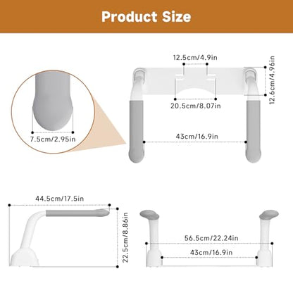 Toilet Safety Rails for Seniors, Super Heavy Duty Handicap Toilet Rails with Foldable Handles, Toilet Safety Frame Rails with Arms for Disabled Pregnant, Toilet Assistance for Elderly