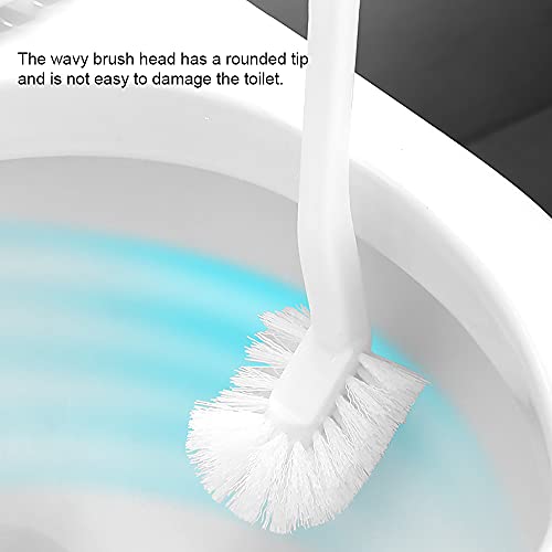 Baffect Curved Toilet Brush with Long Anti-Slip Grip Handle (Plastic) | Toilet Cleaning Brushes Strong Decontamination Hanging Portable Toilet Bowl Brush Bathroom Accessories