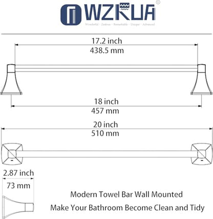 24 Inch Brushed Nickel Towel Bar Towel Rack for Bathroom Kitchen Hand Towel Holder Dish Cloths Hanger SUS304 Stainless Steel Rustproof Wall Mount - color: Brushed Nickel, size: 24 inch