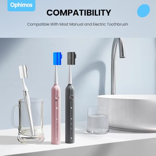 Aluminum Toothbrush Head Cover Cap, Tooth Brush Travel Protector Case | Long-lasting Snap-On Design Metal Pod Case Fits Most Manual and Electric Toothbrushes, 2 Pack (Silver + Blue) - color: Silver+Blue, size: 2 Count