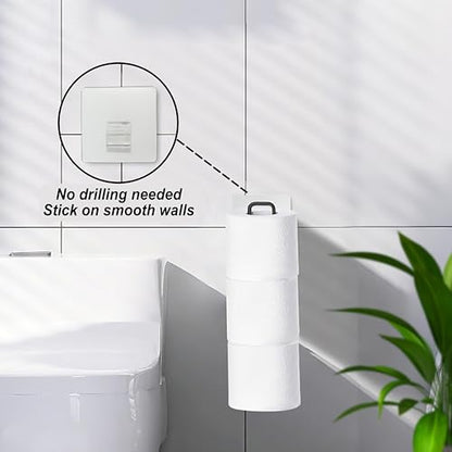 Black Toilet Paper Holder with Storage Extra 3 Roll Tissue, Over The Tank Toilet Paper Roll Holder Wall Mount, Matte Black Camper Accessories Tissue Holder, Small Bathroom Essential for New Home, 1Pcs - color: Black, 1pcs, 12.99in