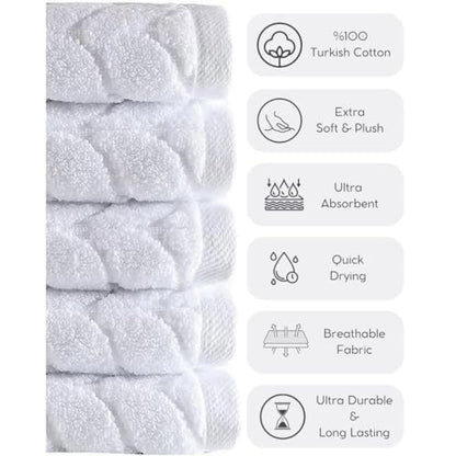 BAGNO MILANO Certified Organic Turkish Cotton Bath Towels, Luxury Jacquard Absorbent, Ultra Soft-Plush Organic Towel Set (Grey, Towel Set of 6) - color: Grey