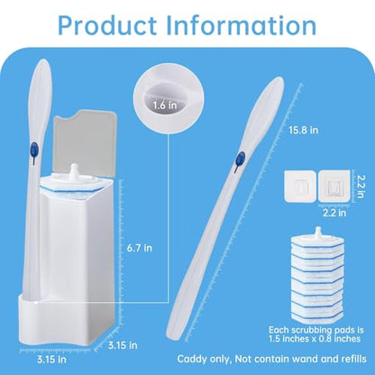 2 Pack Holder for Clorox Toilet Wand, Compatible with Clorox Toilet Wand Holder only, White & Gray