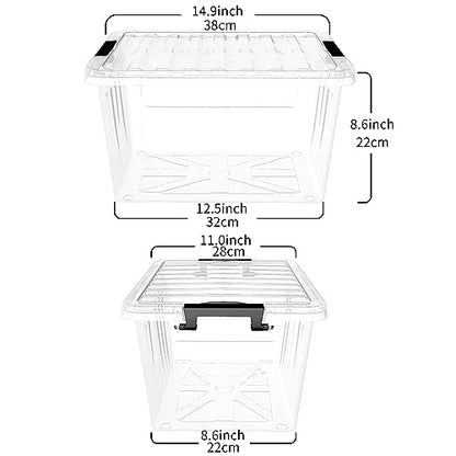 Cetomo 18Qt Plastic Storage Bin, Stackable Storage Box with Lid, Organizer, Container for Home, Office, Drom, PP, BPA-Free, Nestable, Clear, 18Quart-6 Pack - size: 18Qt*6