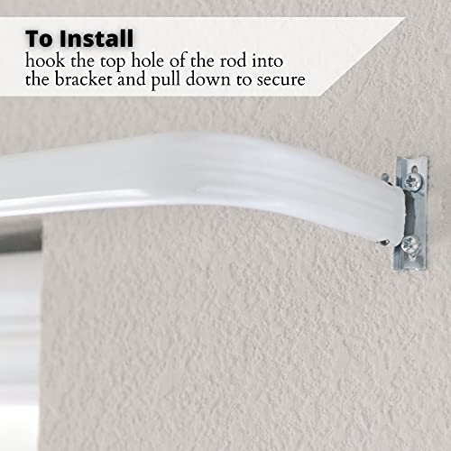 Yafa Home Fashion Heavy Duty Single Standard Adjustable Curtain Rod Hardware Included (White, 18"- 28") - color: White, size: 18"- 28"