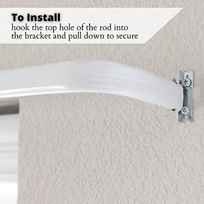 Yafa Home Fashion Heavy Duty Single Standard Adjustable Curtain Rod Hardware Included (White, 18"- 28") - color: White, size: 18"- 28"