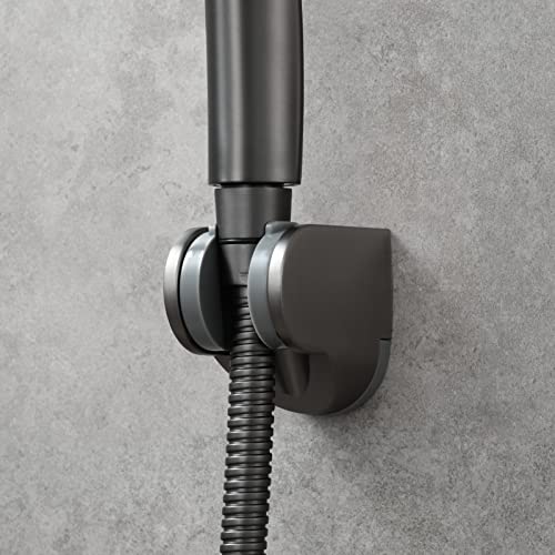 Adjustable Wall Mount Shower Holder Plastic Shower Head Bracket for Handheld Showerhead, Gun Black, ST01GR - style: Gun Black