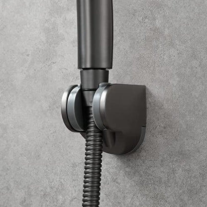 Adjustable Wall Mount Shower Holder Plastic Shower Head Bracket for Handheld Showerhead, Gun Black, ST01GR - style: Gun Black