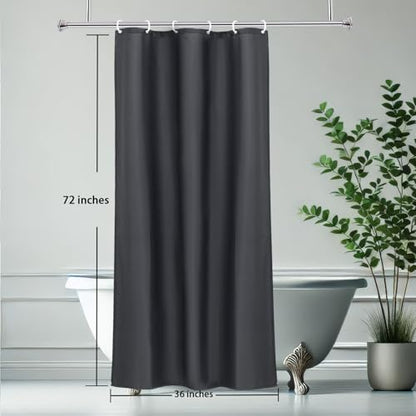 AooHome Stall Shower Curtain 36 Width x 72 Height Inch, Solid Fabric Bathroom Curtain for Hotel with Hooks, Water Repellent, Dark Grey - color: Dark Grey, size: 36"W x 72"L (Pack of 1)