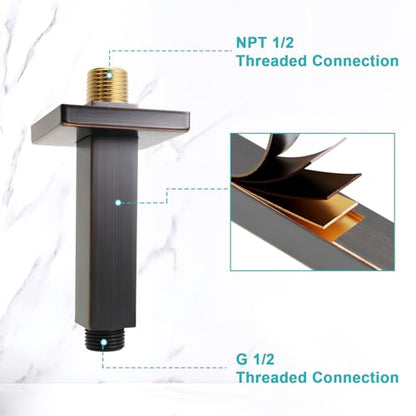 Enga Brass 3 Inch Ceiling Mount Shower Arm with Flange, Oil Rubbed Bronze - color: Oil Rubbed Bronze, style: 3 Inch
