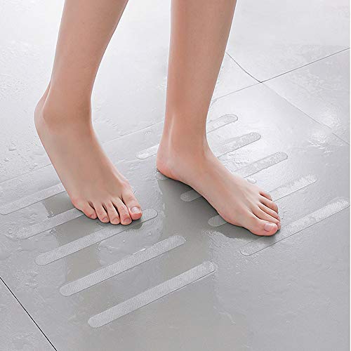 Supkiir Bathtub Non Slip Stickers, 24 PCS Anti Slip Adhesive Shower Treads with Scraper for Bath, Tub, Shower, Pool, Stairs, Ladders, Kitchen, 15’’ - color: White