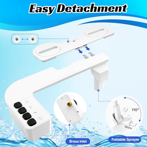 Bidet Attachment for Toilet Non-Electric,Ultra-Slim Self-Cleaning Toilet Bidet with Foldable Dual Nozzles,Adjustable Water Pressure for Rear and Feminine Wash(White) - color: A2-Bidet Attachment