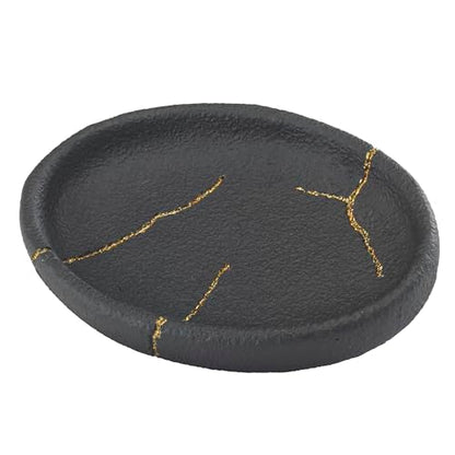 Nicole Miller - Soap Dish, Resin Countertop Accessories, Dorm Room Essentials (Sydney Collection, Black/Gold) - size: Soap Dish