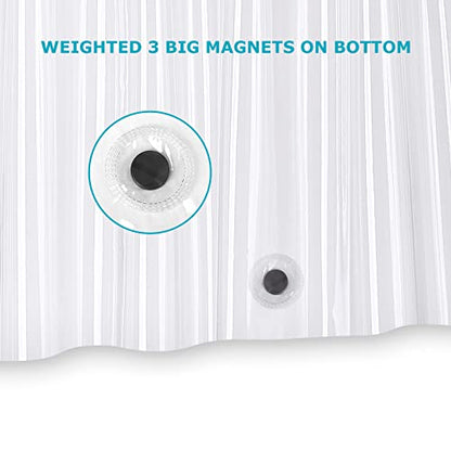 White Shower Curtain Liner,36 x 72 Inches Vinyl 10 G Heavy Duty Plastic Shower Curtain,Waterproof Weighted Bathroom Shower Liner - color: White, size: 36"W x 72"L (Pack of 1)