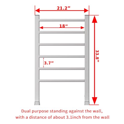 Electric Heated Towel Rack for Bathroom, 2-in-1 Freestanding & Wall Mounted 6 Bar Towel Warmer, IPX4 Waterproof Plug-in Rustproof Aluminum Towel Heater for Home Hotel