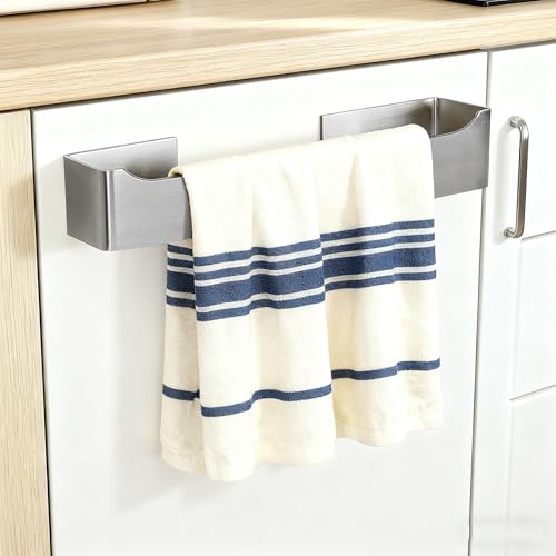 Self Adhesive Hand Towel Holder/Towel Ring,Stainless Steel Hand Towel Bar Rustproof Stick on Wall-Towel Rack for Bathroom/Kitchen (1, Brushed Nickel, 9 Inch) - color: Brushed Nickel