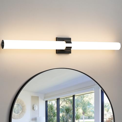 AIJIASI Bathroom Vanity Light - 39 Inch Black Bathroom Lighting Fixtures Over Mirror 36W 3000K Dimming LED Vanity Light Bar Modern Vanity Light Fixture for Mirror Bedroom Living Room - color: Black, size: 39 INCH
