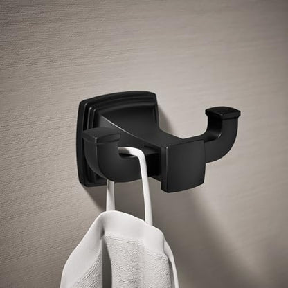 Kohler 27411-BL Riff® Double Robe Hook, Matte Black - color: Matte Black, style: Robe Hook