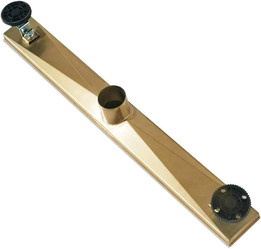 Neodrain 60" Gold Linear Shower Drain,2-in-1 Flat& Tile Insert Cover | 304 Stainless Steel,Fast Drainage, Durable,Rectangle Shower Floor Drain with Adjustable Feet,Hair Strainer,Fits Bathrooms - color: Golden, size: 60 In