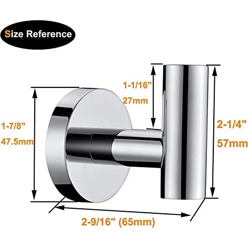 Nolimas Towel Coat Hook Polished Chrome SUS304 Stainless Steel Bathroom Clothes Cabinet Closet Sponges Robe Hook Wall Mounted Round Kitchen Heavy Duty Door Hanger 2 Packs - color: 2pcs Polished Chrome