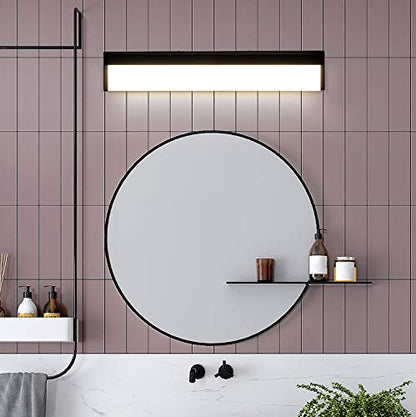 LED Bathroom Vanity Light Fixture Over Mirror 24.4 inch Modern Rectangle Black Matte Metal Lighting Bar 4000K Daylight Wall Sconce (Black) - color: Black, size: 24 inch