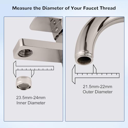 Hibbent 2 PACK Faucet to Dishwasher Adapter, Quick-Connect Dishwasher Snap-On Connection, with Swivel Ball Joint and Faucet Aerator, Male 15/16 Inch and Female 55/64 Inch, Brushed Nickel - color: Brushed Nickel