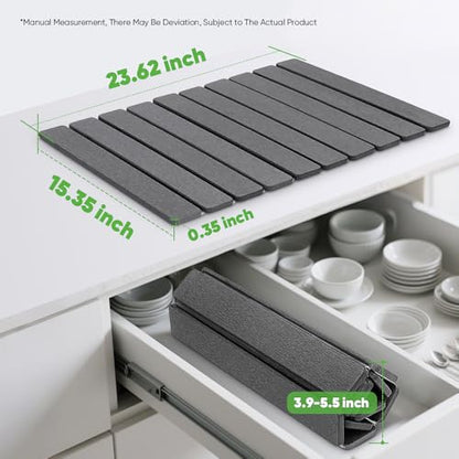 Stone Drying Mat for Kitchen Counter, Quick Diatomaceous Earth Mats for Dishes, 24"L x 16" W Super Absorbent Fast-Drying Collapsible Countertop Stone Mat (Dark Grey, 24" x 16") - color: Dark Gray