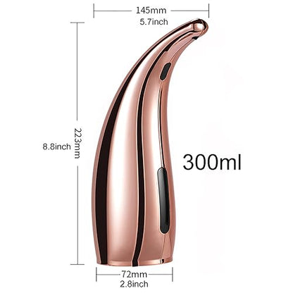 Automatic Soap Dispenser, 4 Levels Adjustable, Touchless, for Kitchen and Bathroom, with Infrared Motion Sensor, Waterproof, 300ml/11oz Copper Rose Gold - color: Copper Rose Gold