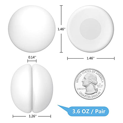 VANZAVANZU 3 Pairs Shower Curtain Weights, Silicone Wrapped Magnets, Heavy Duty Magnets Prevent Curtain Liner from Blowing, Rust-Free, White - color: White, size: 1.2"W x 1.2"L (Pack of 3)