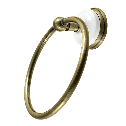 Kingston BA1114AB Victorian 6" Towel Ring, Antique Brass - color: Antique Brass