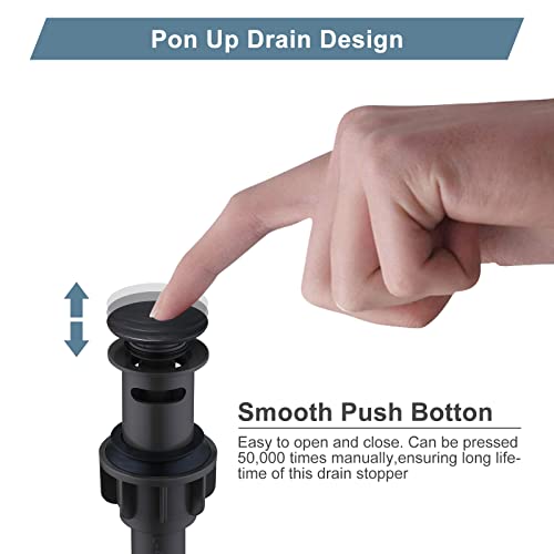 WOWOW Bathroom Pop Up Drain Stopper - Oil Rubbed Bronze Vessel Sink Drain With Overflow for Bathroom and RV - color: Oil Rubbed Bronze, style: Style A: pop up drain