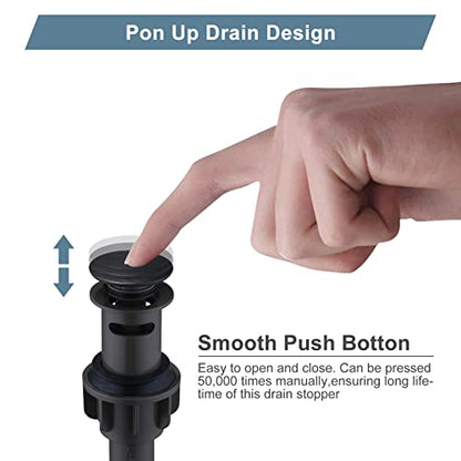 WOWOW Bathroom Pop Up Drain Stopper - Oil Rubbed Bronze Vessel Sink Drain With Overflow for Bathroom and RV - color: Oil Rubbed Bronze, style: Style A: pop up drain