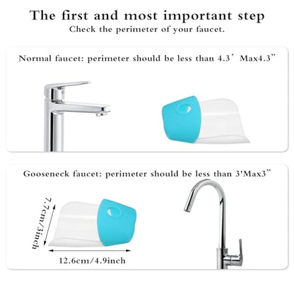 Gjinxi Bathtub Extender 2 Pack Silicone Faucet Extender for Kids Kitchen Sink Bathtub Spout Baby Bathroom Faucet Extenders for Kids Hand Washing Faucets Extenders Fit for Most Faucets