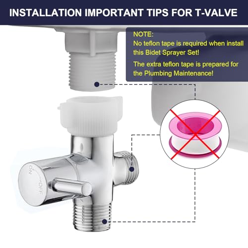 Handheld Bidet Sprayer-Bidet Attachment for Toilet, Premium Stainless Steel | Adjustabel Water Flow, Leak-Free Hose & Brass 7/8" T-valve, Fits Two-Piece Toilet, Feminine/Baby/Muslim Wash, Easy Install - color: Brushed Nickel