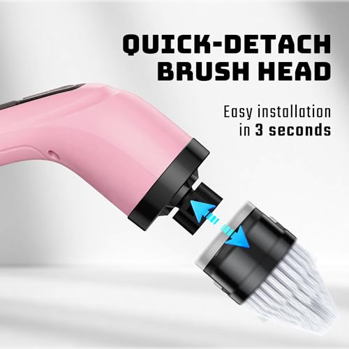 Electric Spin Scrubber - Cordless Bathroom Scrubber with 7 Brush Heads