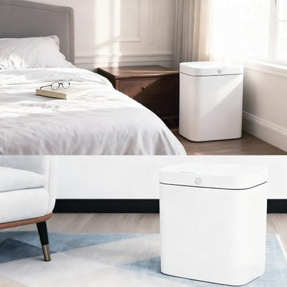 4 Gallon Automatic Sensor Trash Can - Small Smart Garbage Bin with Sealed Lid for Odor Control, Perfect for Bathroom, Kitchenette & Tiny Homes.2 Blue.