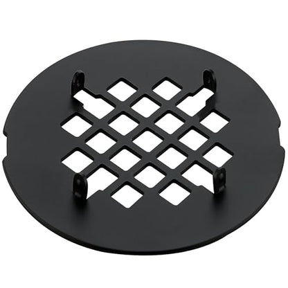 4-1/4 inches Snap-On Round Shower Drain Cover, Stainless Steel (Matte Black) - color: Matte Black